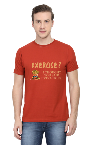 Exercise? I Thought You Said Extra Fries Half Sleeve Tee