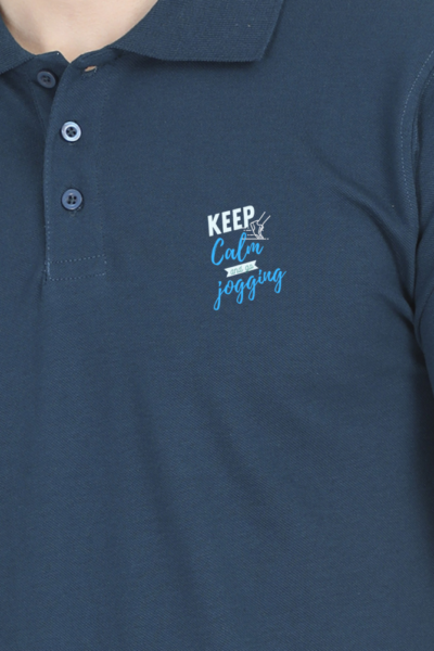 Keep Calm and Go Jogging Polo Half-Sleeve T-Shirt – Style Meets Motivation!