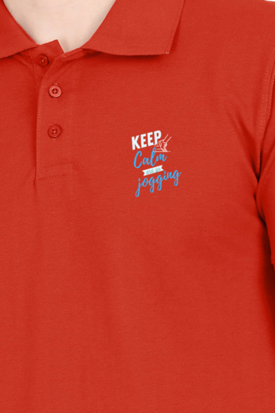 Keep Calm and Go Jogging Polo Half-Sleeve T-Shirt – Style Meets Motivation!